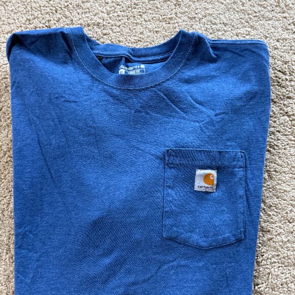 Mens CARHARTT pocket t shirt BLUE 2XL Loose Fit NEW no tags - Picture 4 of 4
